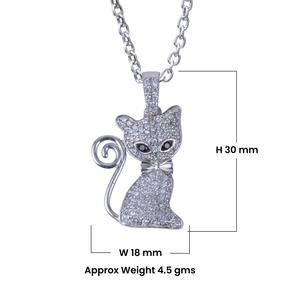 Collier pendentif hip-hop tendance avec diamants en moissanite VVS, plaqué or, argent 925, design chat pour femmes - Product Image 5