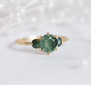 Anillo de plata de primera ley y ágata verde para mujer, sortija de compromiso, plata esterlina 925, piedra preciosa, piedra fina - Product Image 2