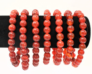 Wholesale 8mm Natural Red Carnelian Stone Beads <b>Bracelet</b> Star Quality for <b>Healing</b> Meditation Shrekha Creations Gemstone Jewelry - Product Image 3
