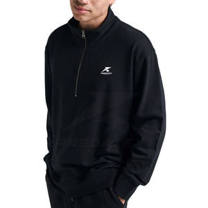 Suéter con cremallera de cuarto de mezcla de algodón de alta calidad con ropa personalizada, sensación ligera e informal - Product Image 4