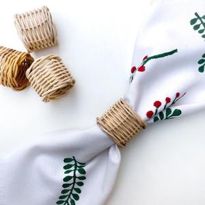 Anillos de Servilleta de Lujo para Fiestas, Bodas y Eventos, Adorno Circular de Ratán Natural para Servilletas - Product Image 3