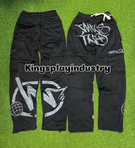 2025 pantalones de chándal de talla grande de algodón y poliéster de alta calidad para hombre, chándal liso con etiqueta privada personalizada con estilo frontal plano - Product Image 3