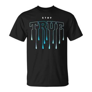 T-shirt promozionale con grafica Stay True Blue - Product Image 1