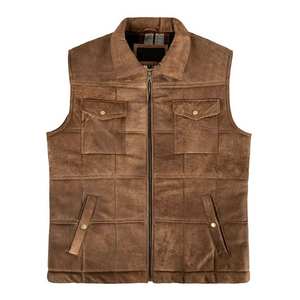 Gilet en cuir style urbain, texture douce, coupe confortable, personnalisation de marque au choix pour styliser vos tenues, les looks mode et l'usage quotidien - Product Image 3
