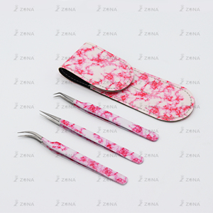 Nouvel Arrivage : Ensemble de Pinces à Cils de Précision Antistatiques en Acier Inoxydable avec Étui à Motif Nuage et Logo Personnalisé, Pointe en Fibre Lisse pour Faux Cils - Product Image 6