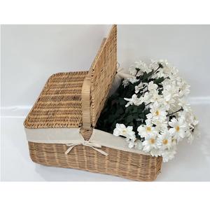 Cesta de Almacenamiento Plegable Ligera, Rectangular, Multifuncional, Ecológica, de Ratán, Estilo Vintage, Hecha a Mano, para Picnic - Product Image 1