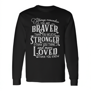 Maglietta a Maniche Lunghe 'Guarisci Presto' - Sei Più Coraggioso di Quanto Non Ti Pensassi - Regalo Promozionale Motivazionale - Product Image 2
