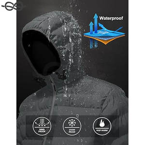 Manteau d'hiver écologique pour hommes, doudoune chaude et imperméable avec capuche, coupe-vent, isolation recyclée, protection de confort ultime - Product Image 2