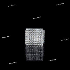 แหวนเงินประดับเพชรโมอิสซาไนต์ทรงกลมแบบเต็มวง ดีไซน์หรูหรา - Product Image 2