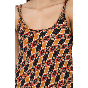 Women's Silk Sari Kimono Cami <b>Set</b> Brown Black Geometric Robe One Size Swimsuit Cover Ups - Product Image 1