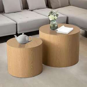 Alta demanda, mesa de centro anidada de madera de diseño moderno, mesa de centro redonda de diseño elegante curvo de exportador indio - Product Image 5