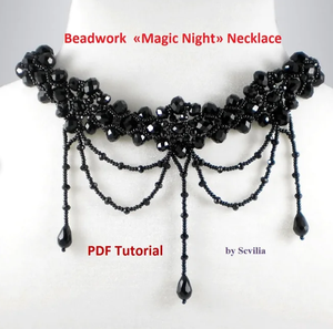 Necklace-beading pattern, beaded Necklace, beadwork tutorial Fringe beaded <b>bandana</b> - Product Image 1
