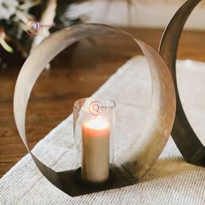 Luxury <b>Candlestick</b> Vintage Metal Round Shape Unique Candle Jar Customized Color Home Decoration Table Scented Candle Holder - Product Image 6