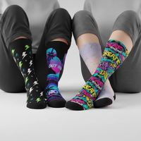 Chaussettes personnalisées imprimées numériquement, transparentes, respirantes, avec logo personnalisé sur le corps, pour femmes, usage quotidien printemps