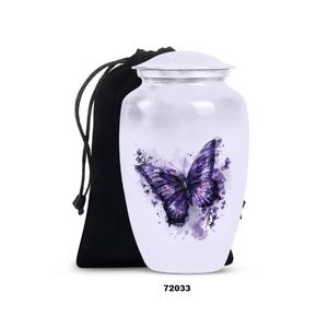 Urna de cremación grande de aluminio hermosa mariposa para adultos para cenizas humanas urna conmemorativa de tamaño completo con tapa y bolsa de terciopelo gratis - Product Image 6