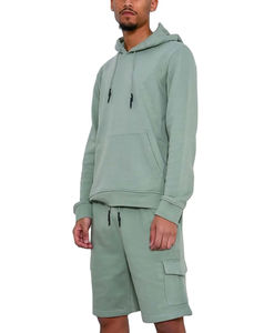 Ensemble de survêtement vintage personnalisé pour homme : sweat à capuche et short évasé, avec personnalisation - Product Image 3