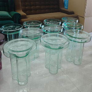 Mesa de centro de cristal Diseño único de pétalos Exquisita mesa auxiliar de cristal moderna de vidrio soplado a mano - Product Image 4
