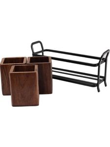 Bulk Quantity Customized Handmade Wood Spoon Holder With Metal Stand in Cheap Price - Product Image 3