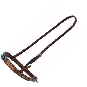 Cabecera de caballo con cuentas de diamante turquesa, calzones de caballo de cuero occidental para montar en sendero, equino ajustable - Product Image 6