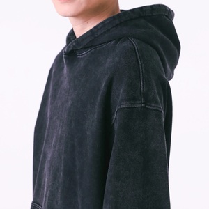 Custom Men's Solid Pocket 100% Cotton <b>Washed</b> Oversized Drop Shoulder Heavyweight GSM Winter Hoodies High Quality Sialkot - Product Image 2