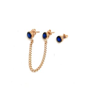 Orecchino a catena in pietra blu Navy