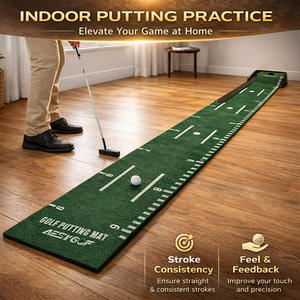 Tappetino da <span class=keywords><strong>Golf</strong></span> per Putting con Spedizione Gratuita dagli USA, Set con Green da Putting, <span class=keywords><strong>4</strong></span> Palline da <span class=keywords><strong>Golf</strong></span>, Tappetino da Allenamento da 3 Metri con Ritorno Palla per Interni - Product Image 3