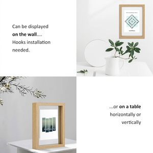Wood Photo <b>Frame</b> 5x7 Inch Rectangular Floating Effect Minimalist <b>Wall</b> Art Vertical Durable <b>Design</b> - Product Image 6