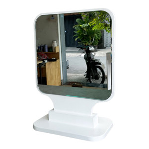 GNG012 Square White <b>Foldable</b> Desktop Makeup <b>Mirror</b> Single and Double Sided with Magnification LED Cosmetic <b>Mirror</b> - Product Image 1
