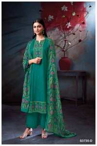 Vente en gros de vêtements de soirée indiens et pakistanais brodés collection Kameez Salwar en satin de coton de qualité supérieure - Product Image 3