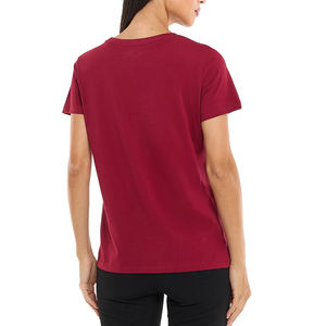 T-shirt d'été décontracté et écologique pour femmes Logo personnalisable imprimé col rond Street Wear Vente en ligne - Product Image 3