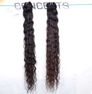 Extensiones de cabello humano indio rizado natural alineado con cutícula virgen 100% al por mayor onda profunda suelta sin procesamiento químico - Product Image 1