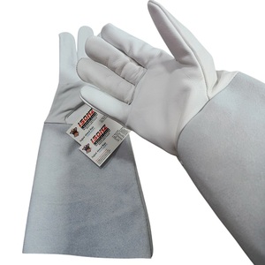Gants de soudage TIG ISONZ ELC en cuir de vache, modèle ISONZ-110-18-7, manchette droite, résistance aux coupures EN388, épaisseur 1,2 mm, longueur 14 pouces, protection contre les chocs - Product Image 1