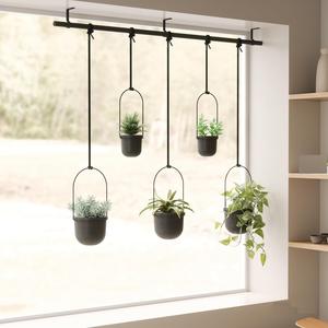 Juego de 5 fabulosas macetas de color negro para el hogar y el jardín, macetas y macetas para interiores y exteriores a un precio competitivo - Product Image 5