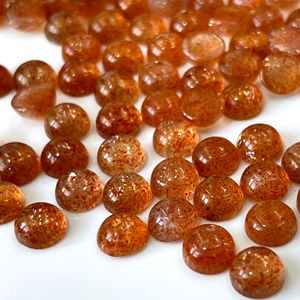 Natural Sunstone Round Cabochon 4mm Calidad AAA-Calidad superior Sunstone Round Cabochon - Product Image 1