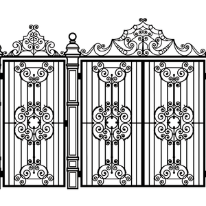 Enhance Home Security with Beautiful Iron and Steel Gates & Boundary <b>Walls</b> Security Fences 3D Models - Product Image 1