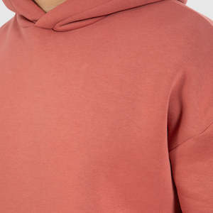 เสื้อฮู้ดดี้ผู้ชายผ้าฝ้าย 100% ปี 2025 ขายส่ง ออกแบบเองได้ ลายเรียบ ทรงหลวม ไหล่ตก ใส่สบาย อุ่นในฤดูหนาว - Product Image 6