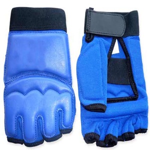 Cheap Price Hot Selling WTF Approved Adult Unisex Half Finger/<b>Fingerless</b> PU <b>Leather</b> Taekwondo Hand <b>Gloves</b> - Product Image 1