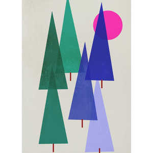 Póster Navideño Moderno de Kubistika 2025, Decoración Navideña de Pared Hecha de Papel - Product Image 1