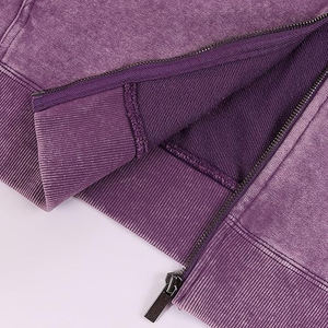 Hot Sale Acid Wash Zipper Hoodies <b>Men</b> Custom Logo Streetwear Oversized <b>Zip</b> <b>Up</b> Jackets Hooded Sweatshirts OEM Supplier - Product Image 5