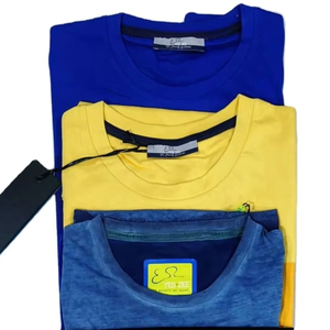 T-shirt décontracté pour homme 100 % coton tricoté à manches courtes 180g, col rond, uni, séchage rapide, respirant, teint en fil, techniques de lavage - Product Image 5