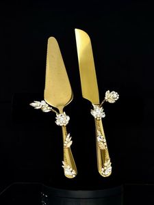 Designer Metal Cake Knife Set Artistic Handmade Design Perfect For Wedding Reception And <b>Dessert</b> Buffet Setup - Product Image 5