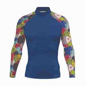 Rashguard MMA personnalisé avec logo sur le devant, unisexe, 100% polyester, durable, léger, couleur personnalisée, service OEM, vente en gros - Product Image 2