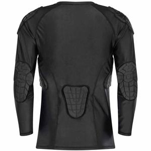 2026 Black <b>Mens</b> Training <b>padded</b> <b>shirt</b> Compression Protective Wear Wholesale - Product Image 3