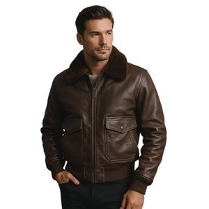 Veste d'hiver en peau de mouton pour homme, doublure en peau de mouton pelucheuse offrant une rétention de chaleur supérieure et une qualité de cuir durable - Product Image 4