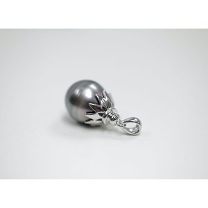 Colgante de Libélula con Perla Negra de Tahití Chapada en Rodio - Product Image 2