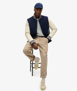 Custom High Quality <b>Suede</b> Fashion Varsity <b>Jacket</b> For Men College Letterman Baseball <b>Bomber</b> Down Collar Ribbed Cuffs - Product Image 6