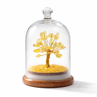 Arbre de vie en cristal des sept chakras, fait à la main, avec dôme en verre, coffret cadeau, guérison spirituelle, décoration de maison et de bureau, énergie positive