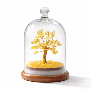 ต้นไม้แห่งชีวิตคริสตัลเจ็ดจักระในโดมแก้ว กล่องของขวัญ หินบำบัดจิตวิญญาณ บอนไซ ของตกแต่งบ้านและสำนักงาน พลังงานบวก งานฝีมือ - Product Image 4