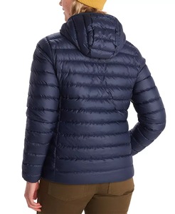 Chaqueta acolchada de lona impermeable para mujer ultraligera personalizada al por mayor, abrigo de invierno cálido acolchado con capucha, forro desmontable a prueba de viento - Product Image 2