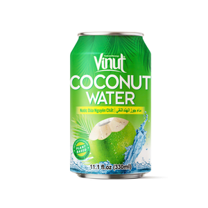 Para VINUT 330ml Etiqueta de muestra gratis Agua de coco enlatada Jugo de frutas y verduras Sabor original Sin azúcar añadido Certificado Halal - Product Image 1